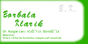 borbala klarik business card